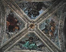 Ceiling in Strozzi Chapel depicting prophets Abraham, Noah