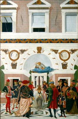 St. Bernardino of Siena (1380-1444) healing a deaf blind mute, 1473 (oil on panel)