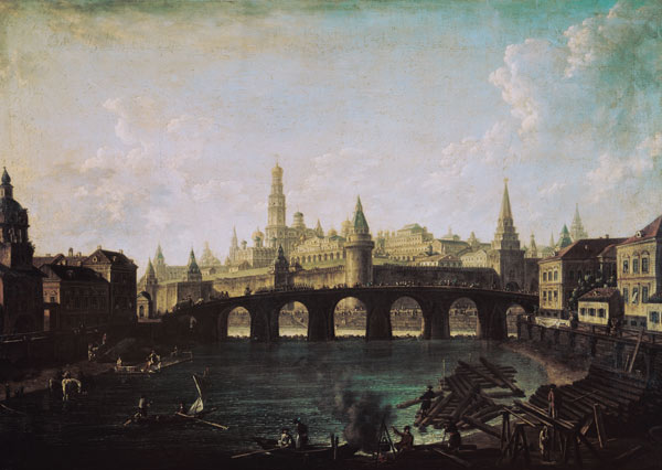 Look at the Moscow Kremlin and the Kammeny bridge from Fjodor Jakowlewitsch Aleksejew