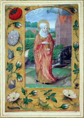 Mary Magdalene, from a Book of Hours, c.1500 (vellum) from Flemish School, (16th century)