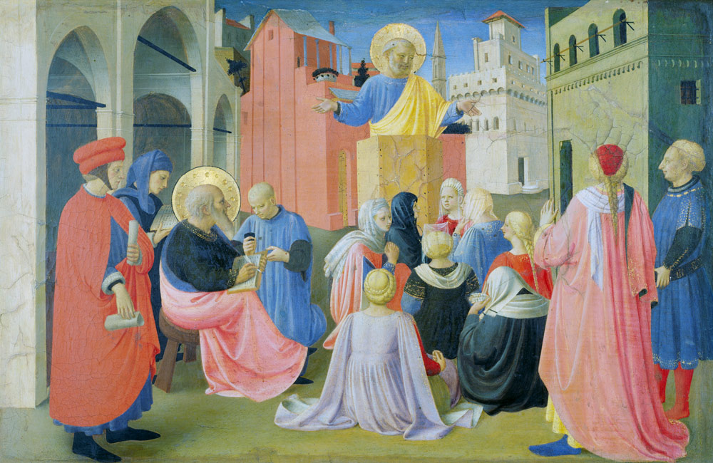 St. Peter Preaching, predella from the Linaiuoli Triptych, 1433 (tempera on panel) from Fra Beato Angelico