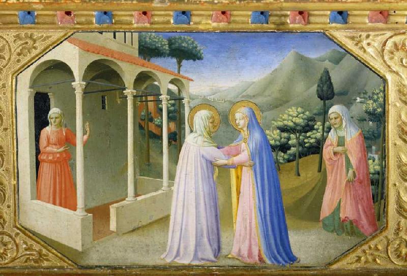The meeting of Maria and Anna. Predella of the altar proclamation of Mariae from Fra Beato Angelico