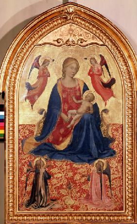 Virgin and child with angels