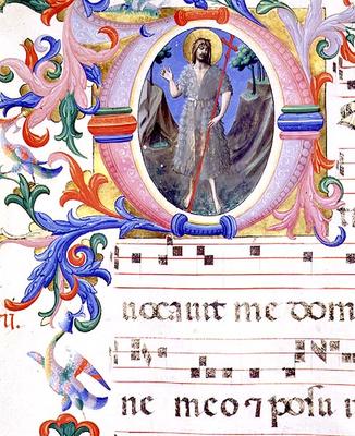 Missal 558 f.55 Historiated initial 'O' depicting St. John the Baptist (detail of 88935) from Fra Beato Angelico