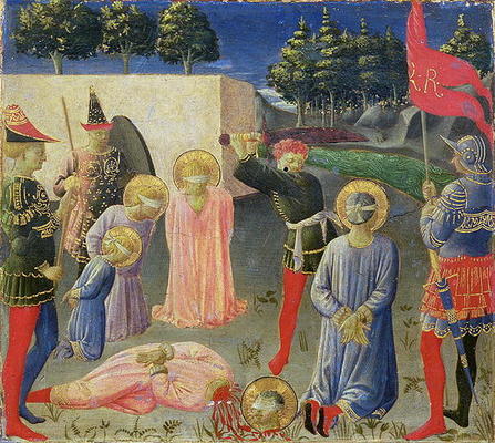 The Beheading of St. Cosmas and St. Damian, from the predella of the Annalena altarpiece, c.1434 (te from Fra Beato Angelico