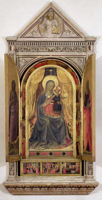 The Linaiuoli Triptych (with open shutters): The Virgin and Child enthroned with St. John the Baptis from Fra Beato Angelico