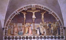 The Crucifixion, with SS. Cosmas, Damian, Francis and Bernard