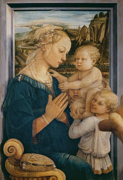 Madonna and Child with Angels, c.1455 (tempera on panel) from Fra Filippo Lippi