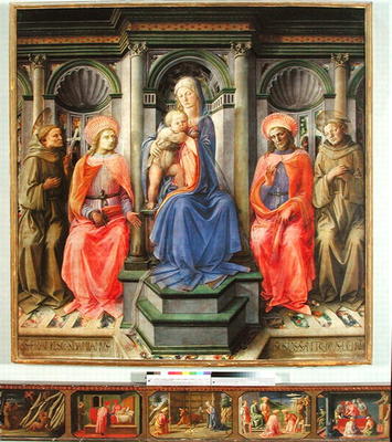 Madonna and Child Enthroned with SS. Francis, Cosmas, Damian and Anthony of Padua, c.1442-45 (temper from Fra Filippo Lippi