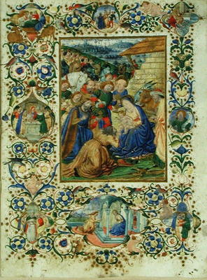 The Adoration of the Magi surrounded by medallions depicting episodes from the life of the Virgin an from Francesco d'Antonio del Chierico