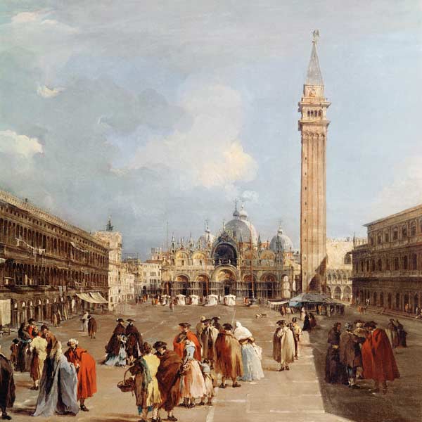 Piazza San Marco, Venice, c.1760 (detail) from Francesco Guardi
