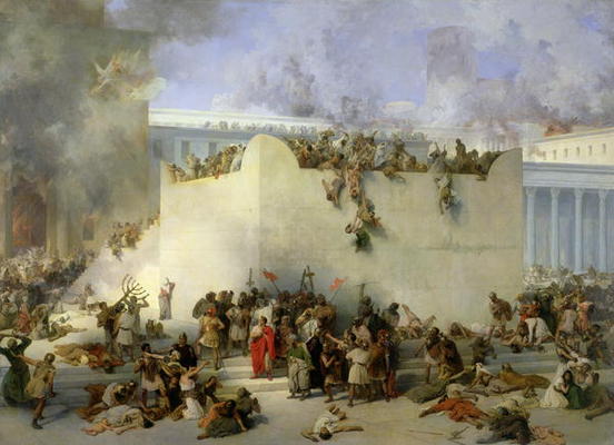 Destruction of the Temple of Jerusalem (oil on canvas) from Francesco Hayez
