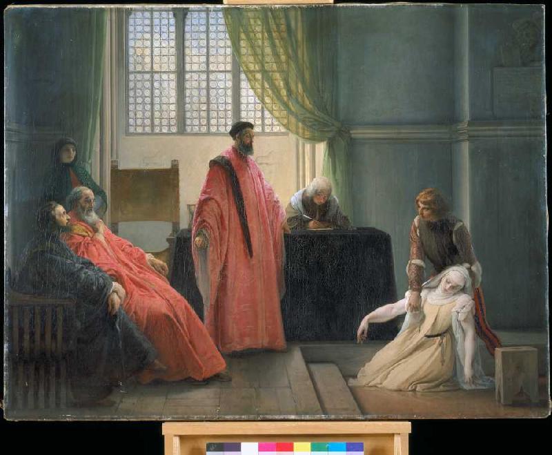 Valenza Gradenico vor der Hl. Inquisition. from Francesco Hayez