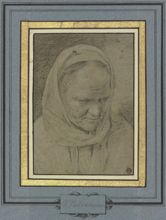 Kopf eines alten Mönches(?), den Blick gesenkt from Francesco Padovanino