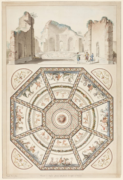 Der Mosaikfußboden aus den Thermen des Caracalla from Francesco Pannini