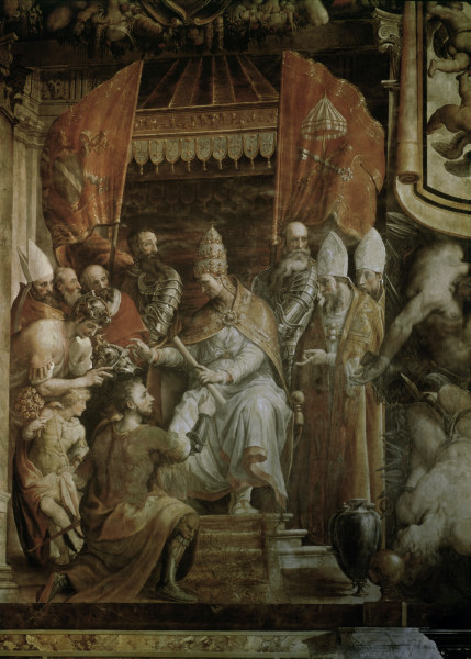 Ranuccio Farnese before Eugene IV from Francesco Salviati