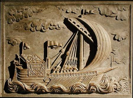 Detail of a Venetian warship from the Mausoleum of Girolamo Michiel from Francesco Segala