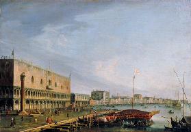 View of the St. Mark's Square with the Doges palace in Venice