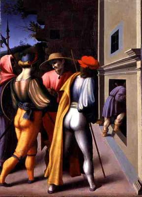 The Arrest of the Brothers, from 'The Stories of Giuseppe Ebreo' (tempera on panel) from Francesco Ubertini Verdi Bachiacca