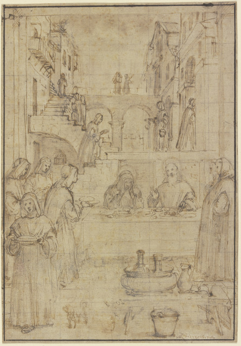 Christus zu Tische im Hause der Maria und Martha from Francesco Vanni