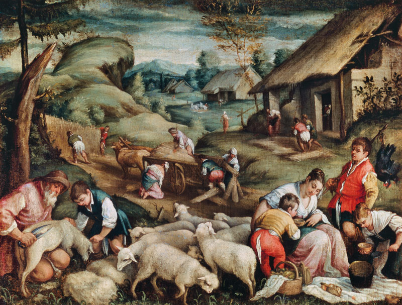 Summer. Sheep Shearing from Francesco (Francesco da Ponte) Bassano