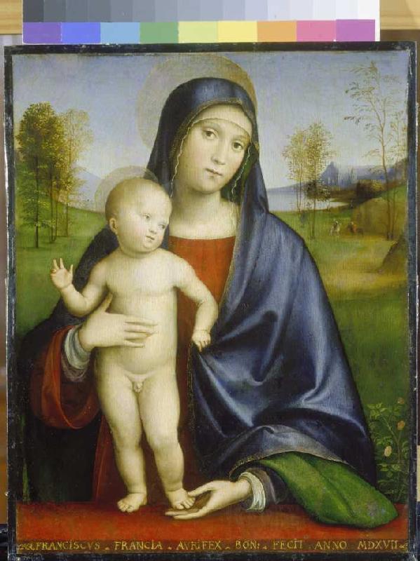Maria with the child. from Francia, (eigentl. Francesco Raibolini)