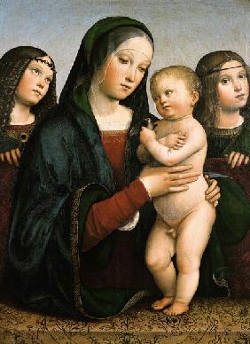 Maria with the child and two angels