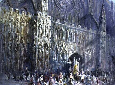 The West Front of Exeter Cathedral, with a Religious Procession in the Foreground from Francis Abel William Taylor Armstrong