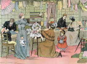 The Haberdasher, from 'The Book of Shops', 1899 (colour litho)
