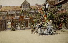 Dives-sur Mer (Normandy) in the inner courtyard of the inn Wilhelm of the conquerors from Francis Hopkinson Smith