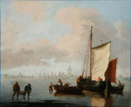 Dutch Estuary Scene (one of a pair) from Francis Swaine