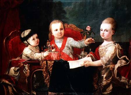 Three Princes, Children of Charles III from Francisco de la Traverse
