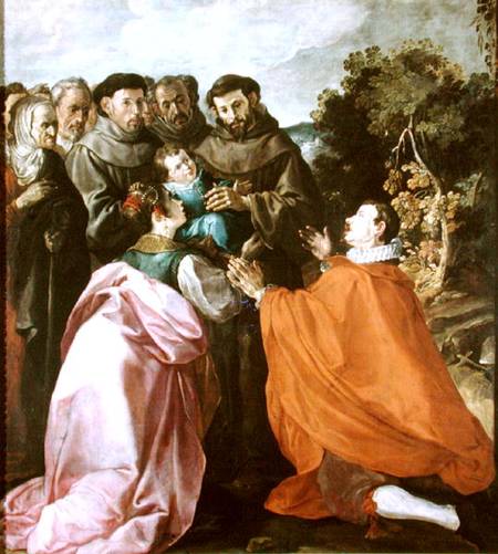 Healing of St. Bonaventure by St. Francis of Assisi from Francisco Herrera
