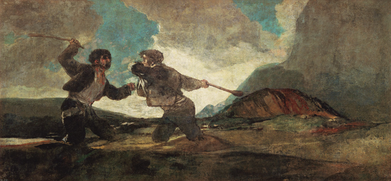 Duel with Clubs (black pictures for the Quinta del Sordo) from Francisco José de Goya