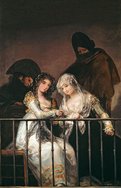 Majas on a dress circle from Francisco José de Goya