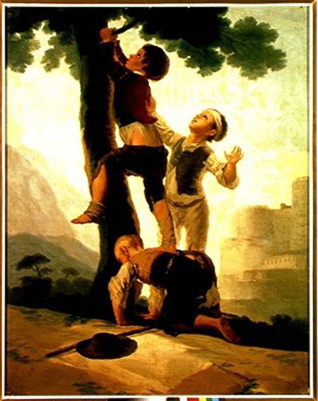 Boys Climbing a Tree, cartoon for a tapestry from Francisco José de Goya