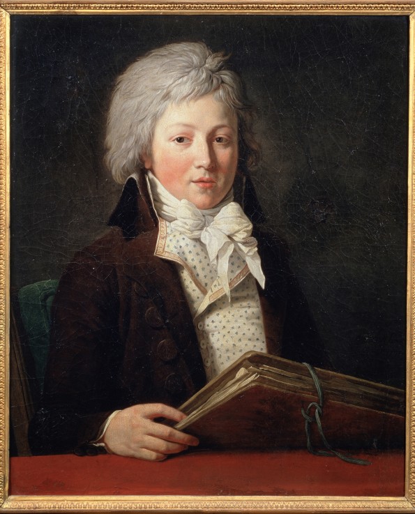 Portrait of a young Man holding a Folder with Drawings from Francois André Vincent