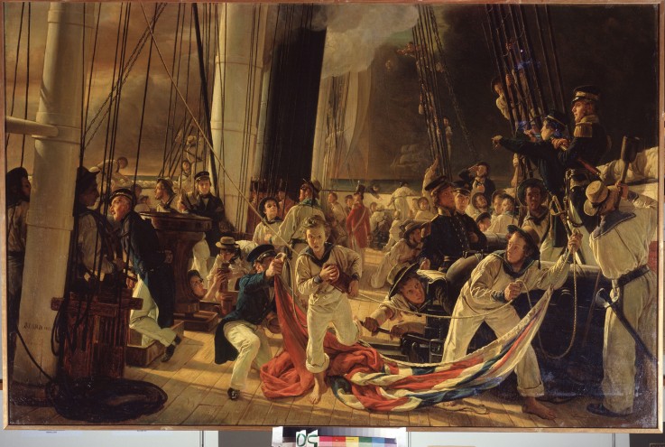 On the Deck During a Sea Battle from François August Biard