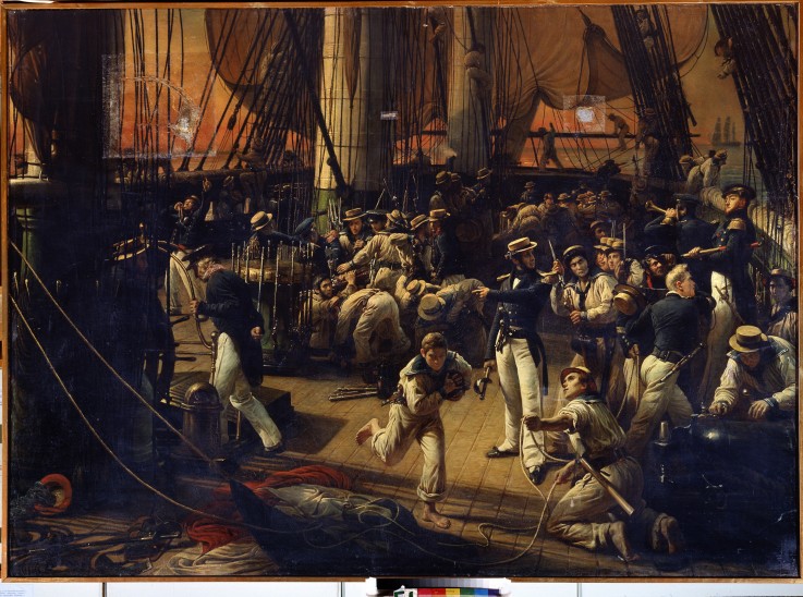 Preparation to the boarding from François August Biard