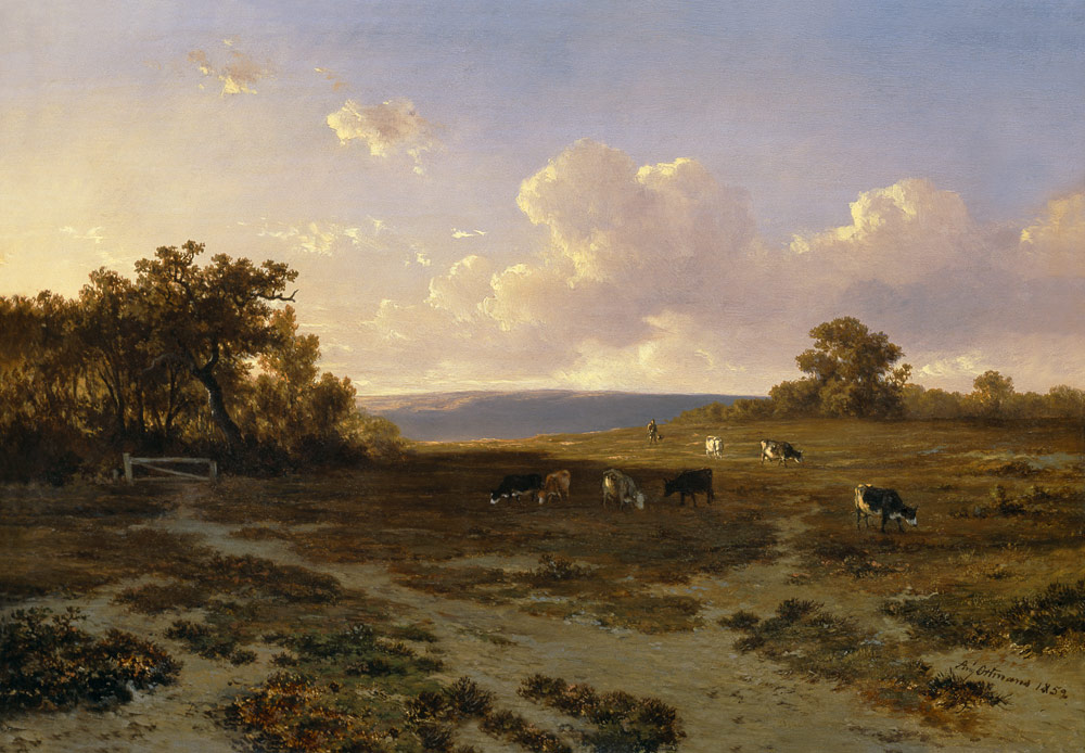 Heath Landscape with Cows from Francois Auguste Ortmans