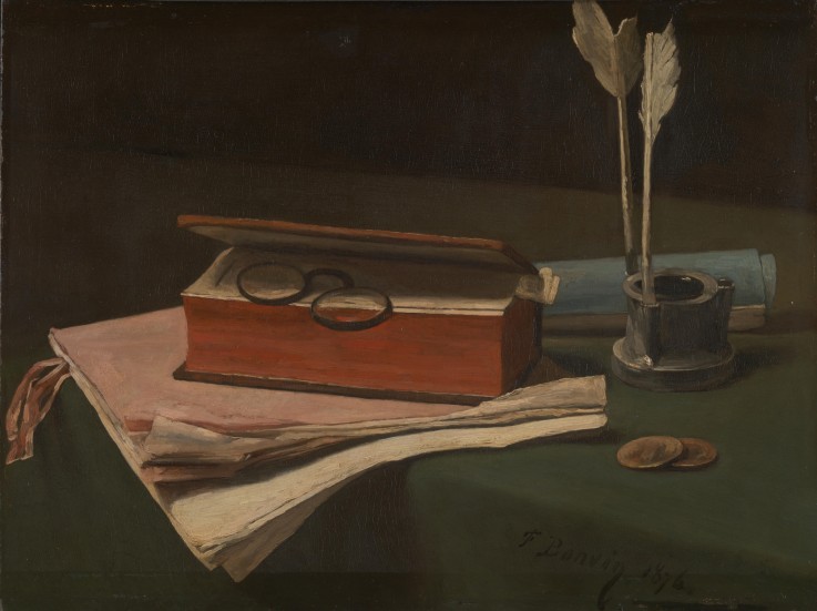 Still Life with Book, Papers and Inkwell from François Bonvin