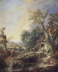 Landschaft mit Einsiedler from François Boucher