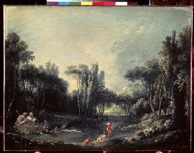 Landscape with a pond