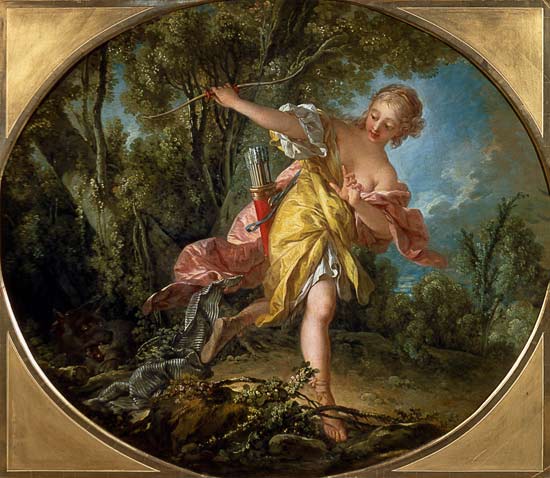 Rhea Sylvia fleeing from the Wolf from François Boucher