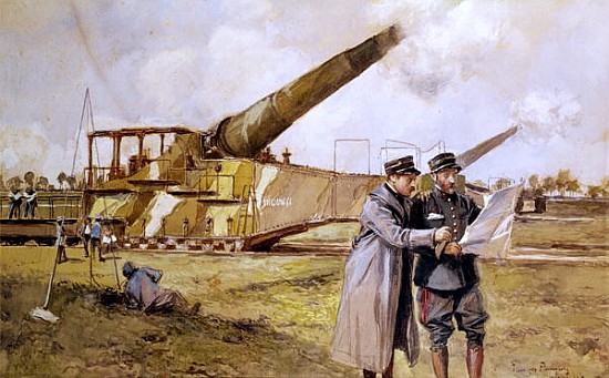 Heavy Artillery on the Railway, October 1916 from François Flameng