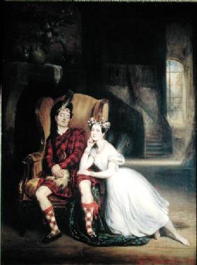 Marie (1804-84) and Paul Taglioni (1808-84) in the ballet 'La Sylphide'
