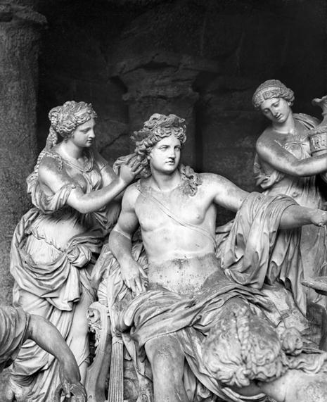 Apollo tended by the nymphs in the grove of the Baths of Apollo, executed with the assistance of Tho from Francois Girardon