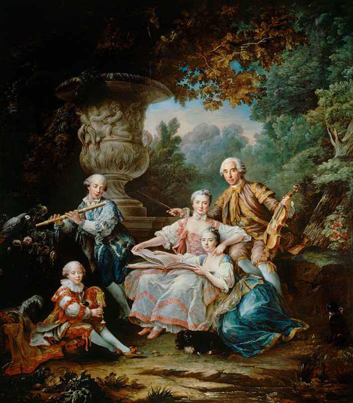 Louis du Bouchet (1645-1716) Marquis de Sourches and his Family from François-Hubert Drouais