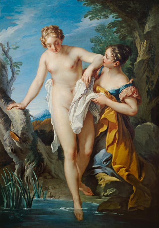 The Bather and her Maid from François Lemoyne