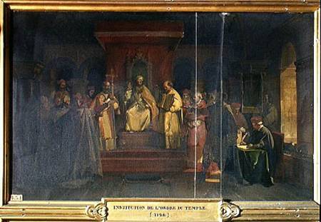 Institution of the Order of the Templars in 1128 from François Marius Granet